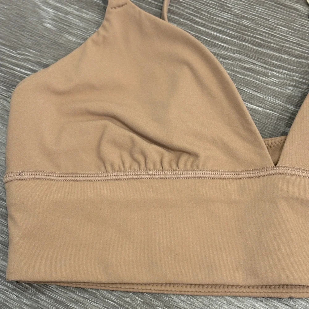 SKIMS Fits Everybody Triangle Longline Bralette Sienna Tan Medium Loungewear New - Picture 5 of 11